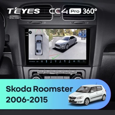 Штатная магнитола Teyes CC4 Pro 360 12/256 Skoda Roomster (2006-2015)