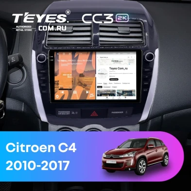 Штатная магнитола Teyes CC3 2K 4/64 Citroen C4 Aircross  (2010-2017) Тип-A (9")