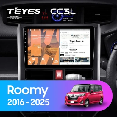 Штатная магнитола Teyes CC3L 4/32 Toyota Roomy (2016-2026) Правый руль