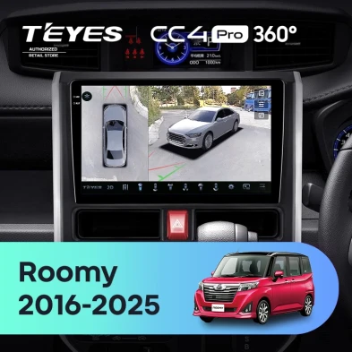 Штатная магнитола Teyes CC4 Pro 360 12/256 Toyota Roomy (2016-2026) Правый руль