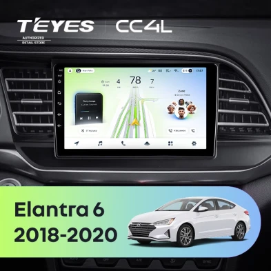 Штатная магнитола Teyes CC4L 6/64 Hyundai Elantra 6 (2018-2020) Тип-A