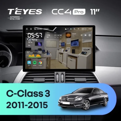 Штатная магнитола Teyes CC4 Pro 12/256 Mercedes-Benz C-Class W204 C204 S204 (2011-2015) (11")