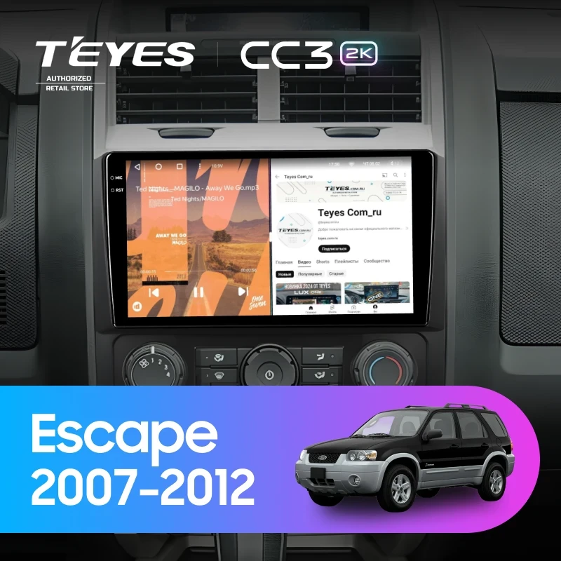 Штатная магнитола Teyes CC3 2K 6/128 Ford Escape (2007-2012) F2
