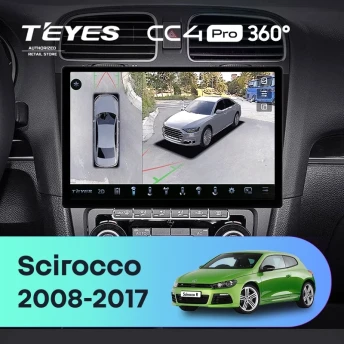 Штатная магнитола Teyes CC4 Pro 360 8/128 Volkswagen Scirocco (2008-2017) (11")