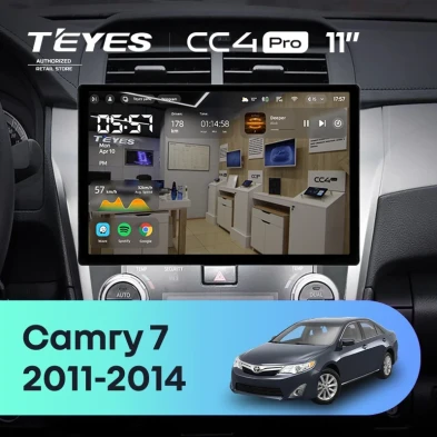 Штатная магнитола Teyes CC4 Pro 12/256 Toyota Camry 7 XV 50 55 (2011-2014) (черно-серая) F1 (11")