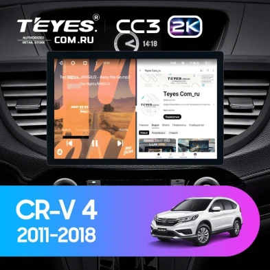 Штатная магнитола Teyes CC3 2K 4/32 Honda CR-V 4 RM RE (2011-2018) Тип-A (11") 9 inch