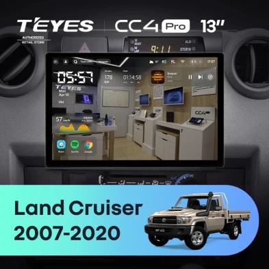 Штатная магнитола Teyes CC4 Pro 12/256 Toyota Land Cruiser 70 Series LC 79 (2007-2020) (13")