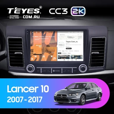Штатная магнитола Teyes CC3 2K 360 6/128 Mitsubishi Lancer 10 (2007-2017) F3 с кнопками Тип-A