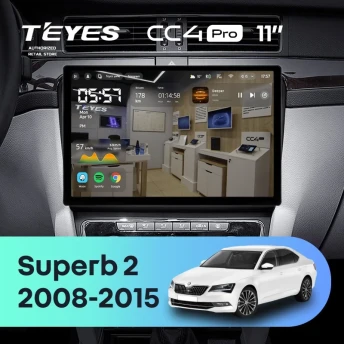 Штатная магнитола Teyes CC4 Pro 12/256 Skoda Superb 2 B6 (2008-2015) (11")