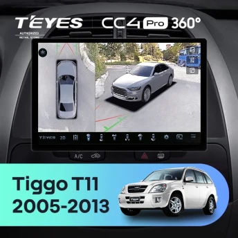 Штатная магнитола Teyes CC4 Pro 360 8/128 Chery Tiggo T11 1 (2005-2013) (11")