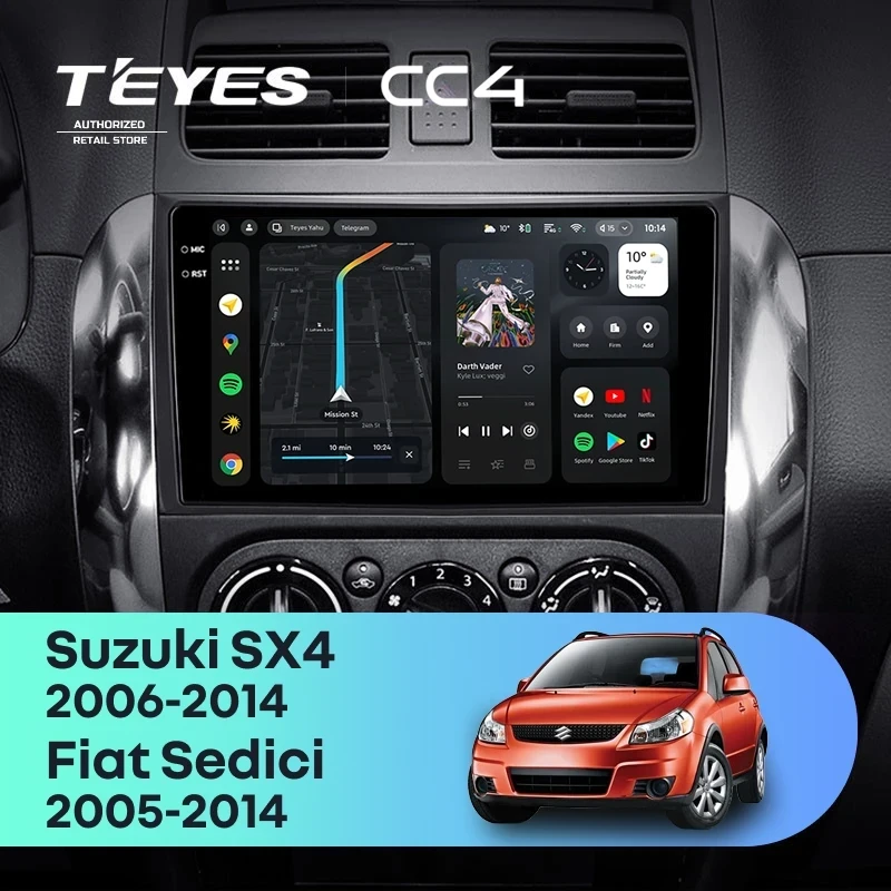 Штатная магнитола Teyes CC4 6/64 Suzuki SX4 1 (2006-2014)