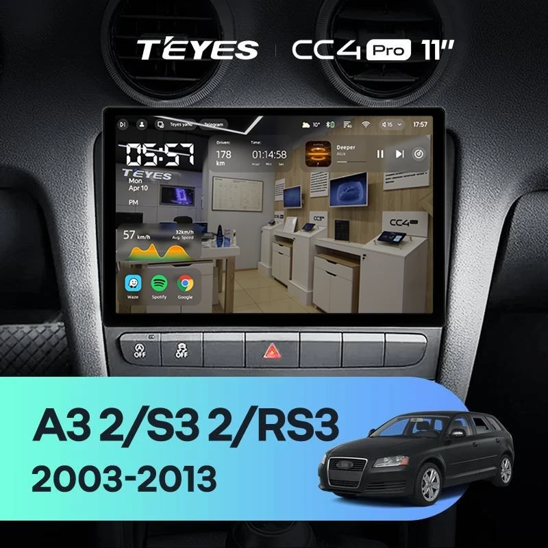 Штатная магнитола Teyes CC4 Pro 12/256 Audi S3 2 (2006-2012) (11")
