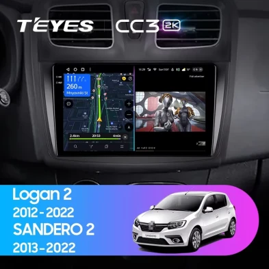 Штатная магнитола Teyes CC3 2K 6/128 Renault Sandero 2 (2013-2022) F2