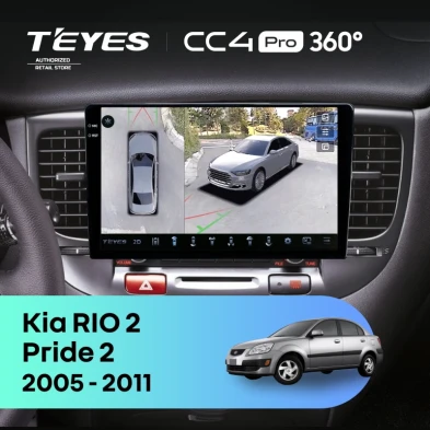 Штатная магнитола Teyes CC4 Pro 360 8/128 Kia Rio 2 (2005-2011) F2