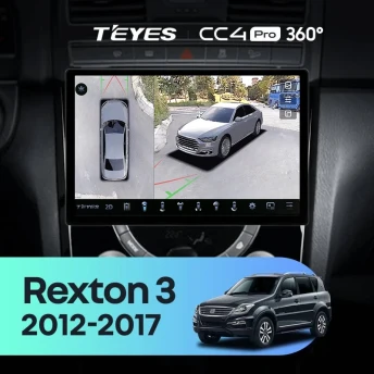 Штатная магнитола Teyes CC4 Pro 360 8/128 SsangYong Rexton Y290 3 (2012-2017) (11")