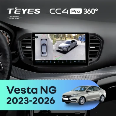 Штатная магнитола Teyes CC4 Pro 360 12/256 Lada Vesta NG (2023-2026) Тип-B (матовая)